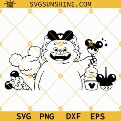 Turning Red Panda Mei Lee Disneyland Snacks SVG Cut File Silhouette Outline
