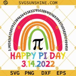 Rainbow Happy Pi Day SVG, Rainbow SVG, Math Teachers SVG, Pi Day SVG Shirt, Teacher Shirt SVG