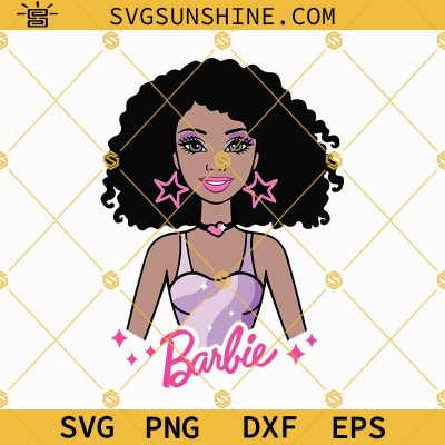 Afro Barbie SVG, Barbie Afro SVG Silhouette, Barbie Doll SVG, Barbie ...