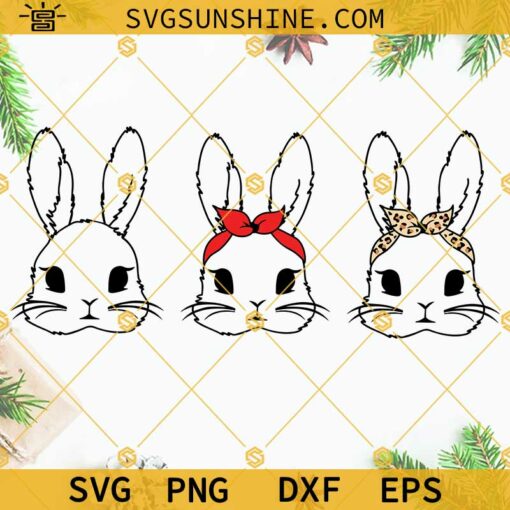 Bunny Face with Bandana SVG, Bunny SVG Bundle, Bunny Face SVG, Bunny Bandana SVG, Bunny SVG, Rabbit SVG