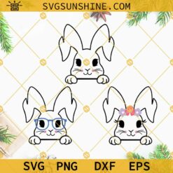 Bunny Face SVG Bundle, Bunny Svg, Peek A Boo Bunny SVG, Bunny Face SVG, Bunny With Glasses Svg
