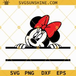 Minnie Mouse Split Monogram Frame SVG, Minnie Mouse SVG for Cricut Silhouette
