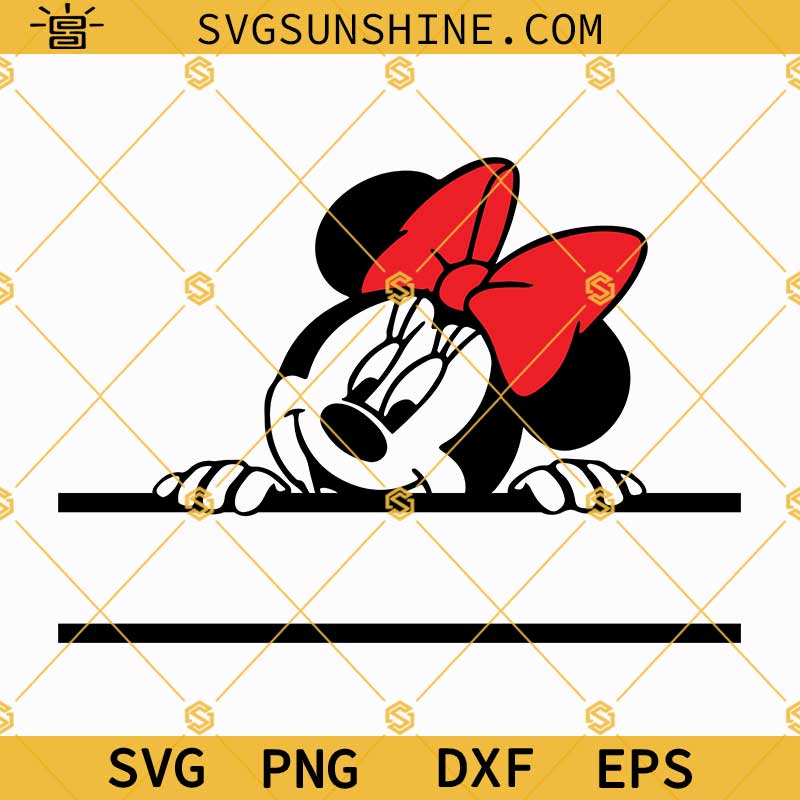 Minnie Mouse Split Monogram Frame SVG, Minnie Mouse SVG for Cricut