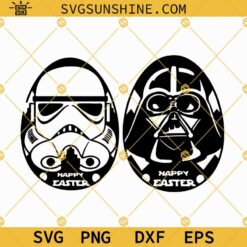 Storm Trooper Darth Vader Easter Egg SVG, Star Wars Happy Easter SVG, Easter Egg SVG