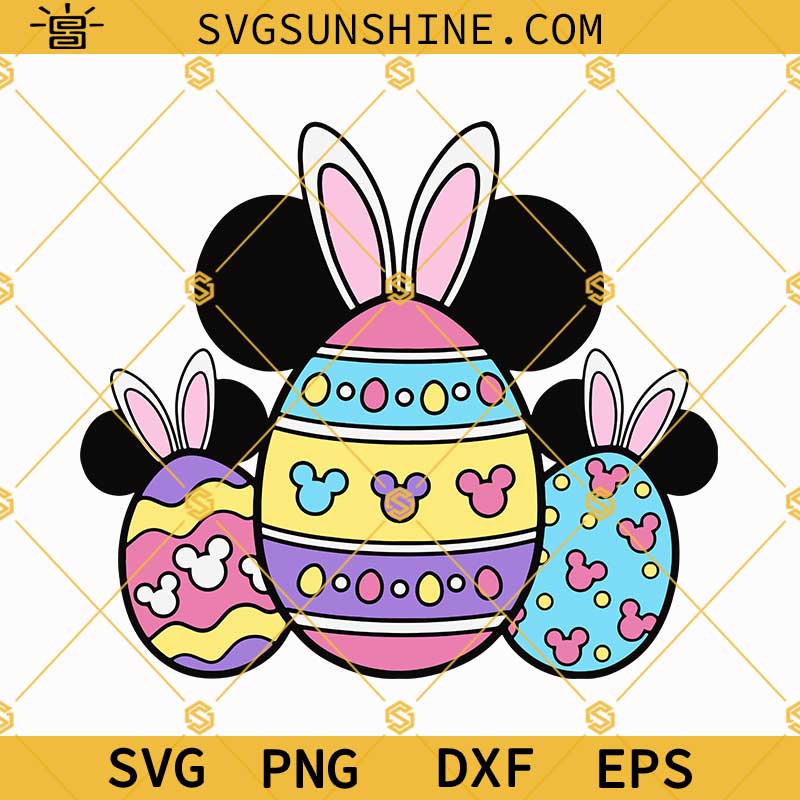 Mickey Mouse Head Easter Eggs SVG, Disney Mickey Easter SVG, Easter