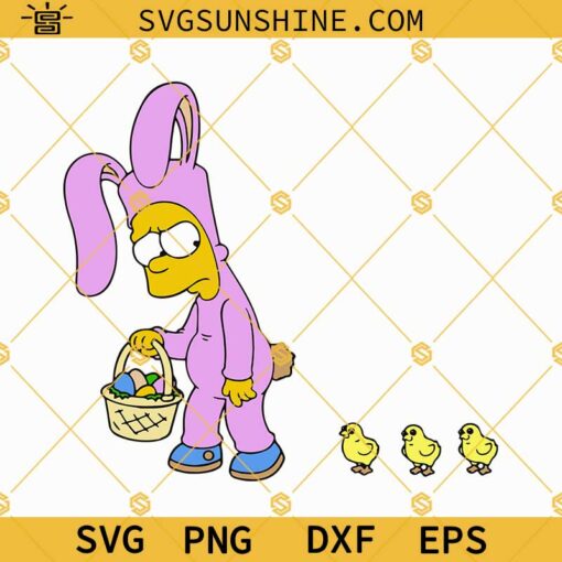 The Simpsons Bart Easter Bunny Svg, Funny Easter Bunny Svg, Bart Simpson Svg, Easter Svg