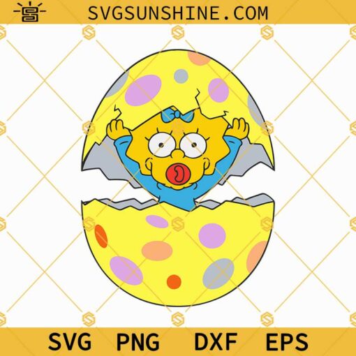 The Simpsons Maggie Easter Egg SVG, Maggie Simpson SVG, Easter Egg SVG