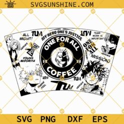 Full Wrap My Hero Academia For Starbucks Cup SVG PNG DXF EPS Cut Files For Cricut Silhouette