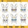 Easter Bunny With Glasses SVG Bundle, Bunny With Leopard Glasses SVG, Bunny With Glasses SVG