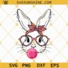 Bunny Rabbit With Bandana Glasses SVG Easter Bunny SVG Bunny With Heart Glasses SVG Rabbit Bandana Glasses Bubblegum SVG