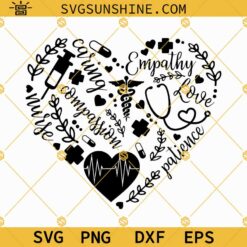 Nurse Heart SVG, Nurse SVG Cut File Cricut, Nurse Shirt SVG Silhouette, Nurse SVG, Nurse Life SVG, Stethoscope SVG