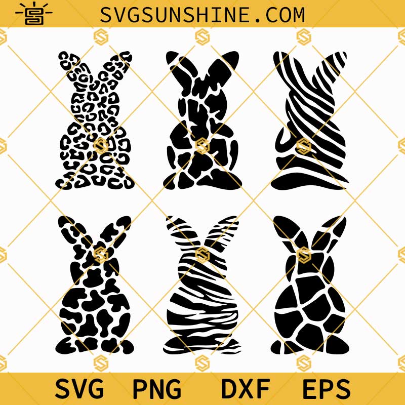 Leopard Print Bunny Svg, Easter Bunny Svg, Bunny Svg Bundle