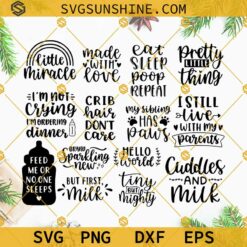 Baby Quotes SVG Bundle, Newborn SVG, Baby Girl SVG, Baby Boy SVG, Baby Onesie SVG Files For Cricut