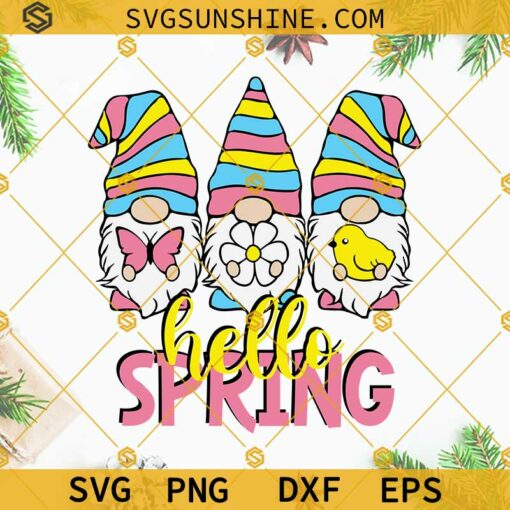 Gnomes Hello Spring SVG, Spring SVG, Spring Gnome SVG, Hello Spring SVG