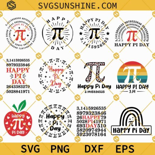 Happy Pi Day SVG Bundle, Pi 3.14 SVG, Pi Day SVG, Math Teacher SVG, Happy Pi Day SVG, Math SVG, Pi Day Cut Files For Cricut Silhouette