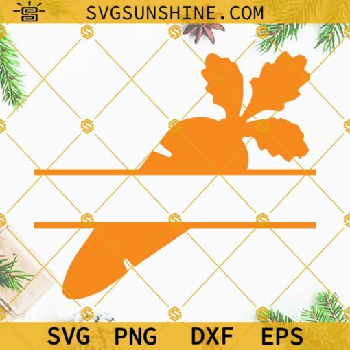 Carrot Monogram SVG, Split Carrot SVG, Easter Bunny Carrot Monogram SVG, Easter Monogram SVG