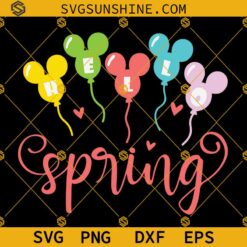 Mouse Head Hello Spring SVG PNG DXF EPS Cricut
