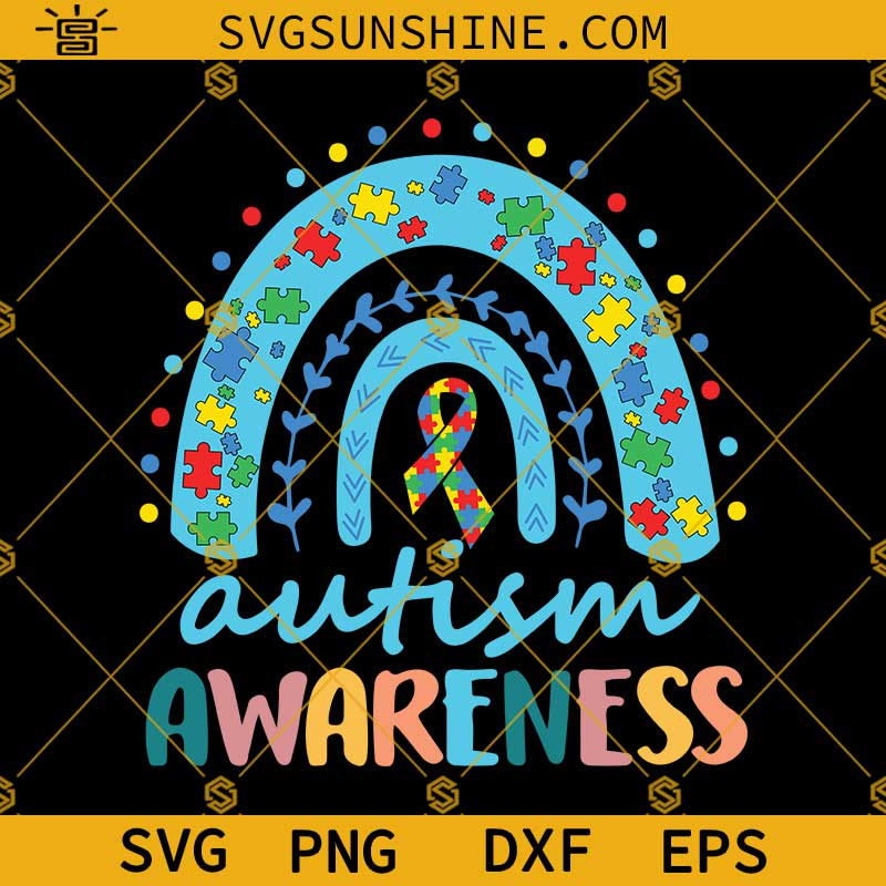 Autism Awareness Rainbow Puzzle Piece SVG, Autism SVG, Autism Puzzle Piece SVG, Rainbow Autism Awareness SVG
