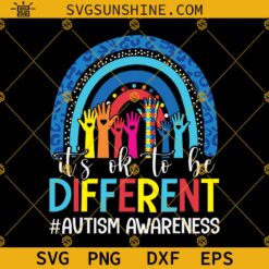 Autism Awareness It's Ok To Be Different SVG, Leopard Rainbow Autism Awareness SVG