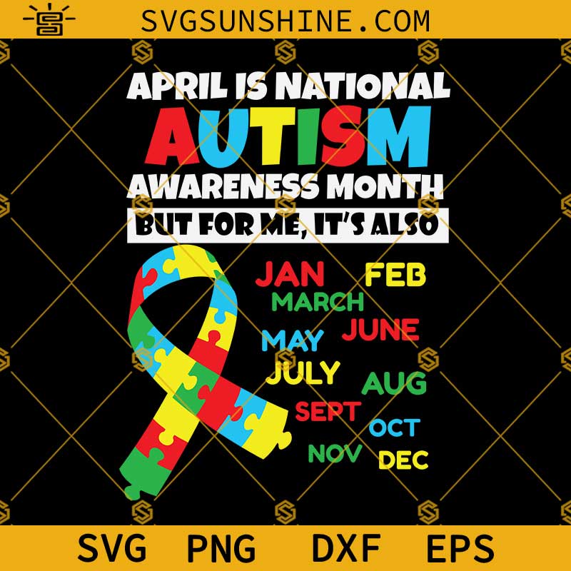 Autism Awareness Month SVG, Autism Awareness Shirt SVG, Autism Awareness Ribbon SVG, Autism SVG