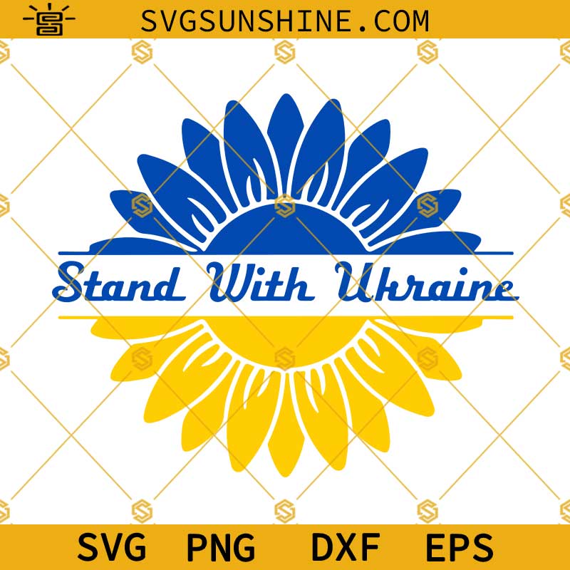 Stand with Ukraine svg, Ukraine svg, Charity Ukraine, Ukraine Sunflower