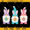 Gnomes Easter Eggs SVG, Happy Easter Gnome SVG, Three Gnomes Bunny Ears Easter Eggs SVG