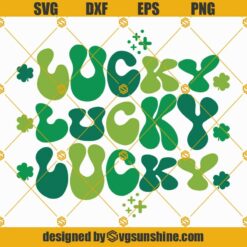 Shamrock Smiley Face SVG, Retro Lucky Clover SVG, Saint Patricks Day SVG PNG DXF EPS