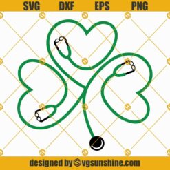Shamrock Stethoscope SVG, Nurse St Patrick's Day SVG, Medical SVG, Shamrock SVG