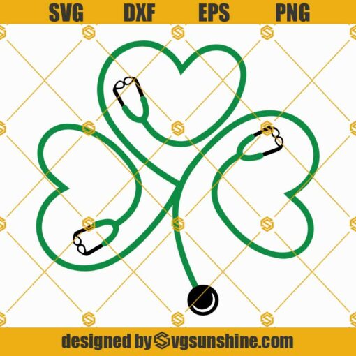 Shamrock Stethoscope SVG, Nurse St Patrick’s Day SVG, Medical SVG, Shamrock SVG