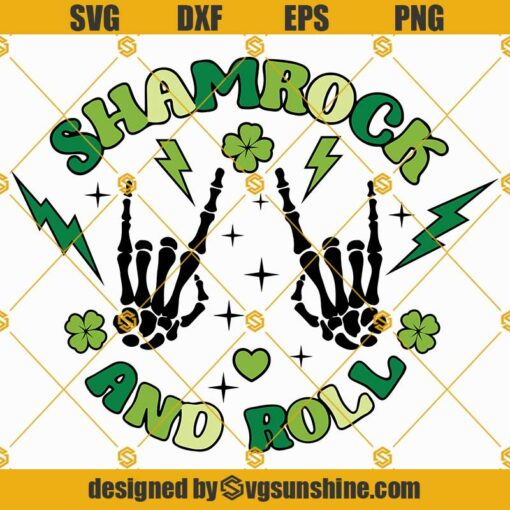 Shamrock And Roll SVG, Skeleton Hand St Patricks SVG, St Patrick’s Day SVG Digital Download