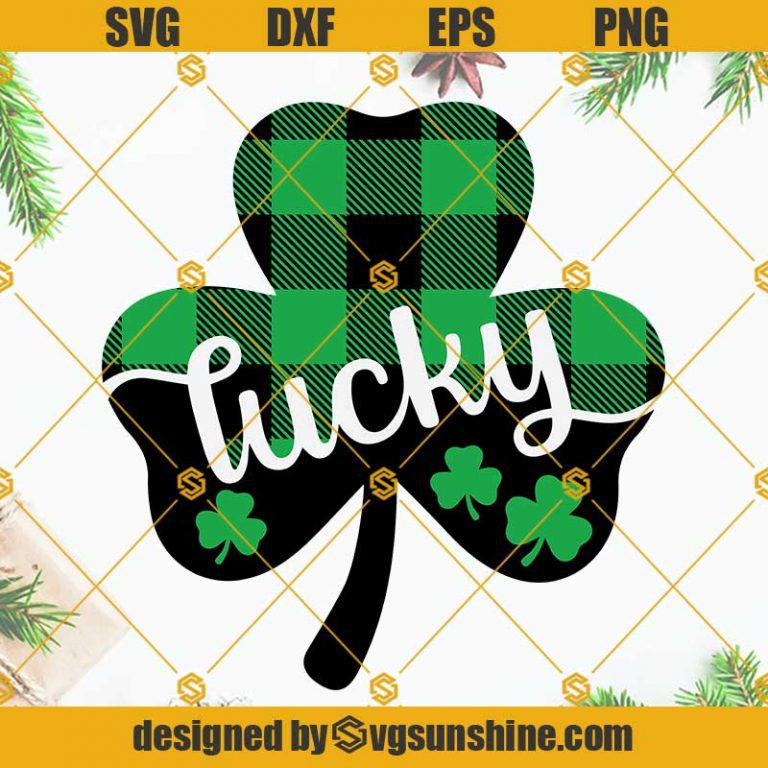 Buffalo Plaid Shamrock Lucky Clover Svg, St Patricks Day Svg, Buffalo ...