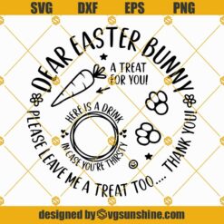 Dear Easter Bunny Plate SVG, Bunny Carrots Tray SVG, Easter Tray SVG, Easter Bunny Treats SVG