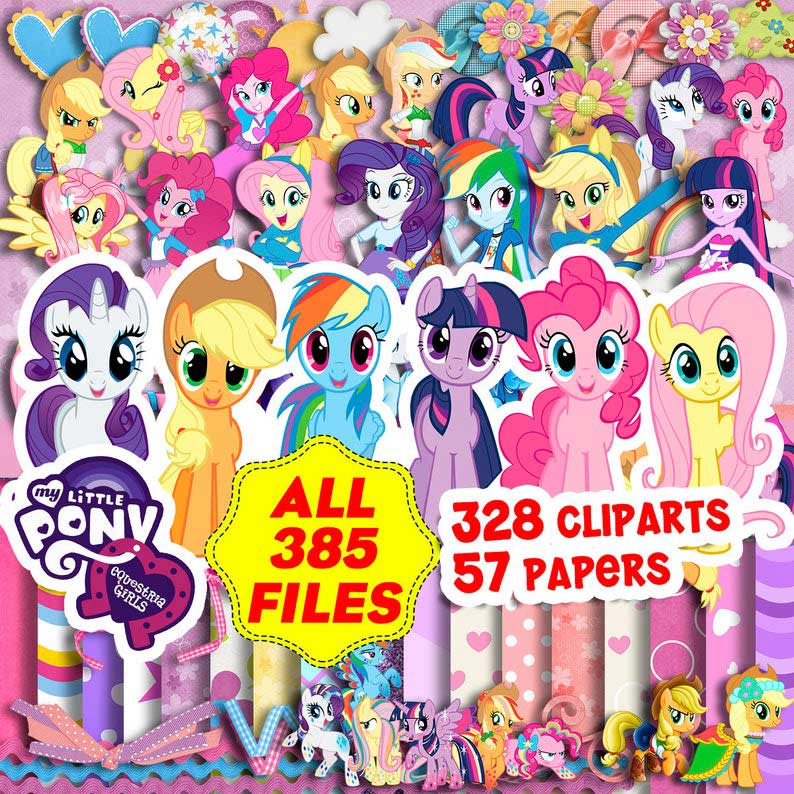 My Little Pony PNG Clipart, My Little Pony Digital Papers, My Little Pony Birthday Party Supplies