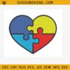 Autism Heart Puzzle Pieces Embroidery Designs, Autism Awareness Embroidery Design File, Autism Heart Puzzles Embroidery Files