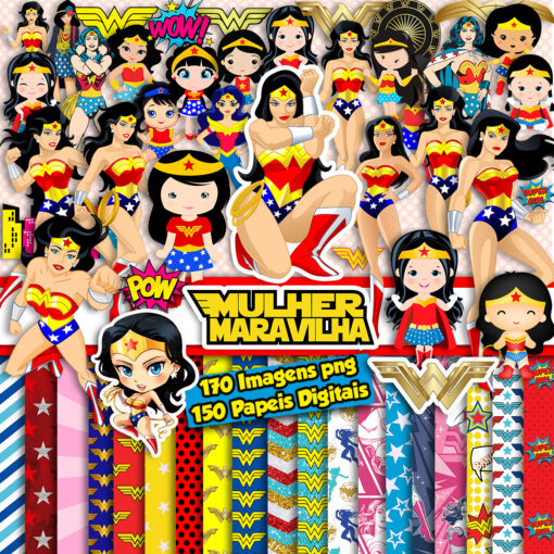 Wonder Woman PNG Clipart, Wonder Woman Digital Paper Instant Download, Wonder Woman PNG Images Bundle