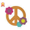 Peace Sign With Flowers Embroidery Design, Peace Embroidery Files, Flowers Machine Embroidery