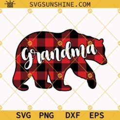 Buffalo Plaid Grandma Bear Svg, Grandma Svg, Grandma Bear Svg Files, Mothers Day Svg Png Dxf Eps Cricut