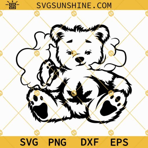 Bear Smoking Weed SVG PNG DXF EPS, Cannabis Bear SVG, Bear Smoking Weed Cannabis SVG Cricut
