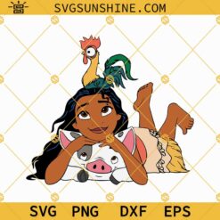 Moana SVG PNG DXF EPS Layered, Moana Cut File, Moana Pua And Hei Hei SVG, Disney Princess SVG, Moana Characters SVG