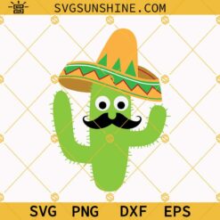 Cactus Fiesta Cinco De Mayo Svg, Cactus SVG, Cactus Mustache SVG, Cinco De Mayo SVG