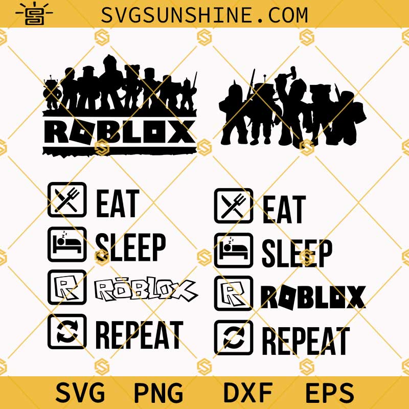Roblox SVG, Roblox Vector SVG Bundle, Roblox Clipart, Eat Sleep Roblox Repeat SVG