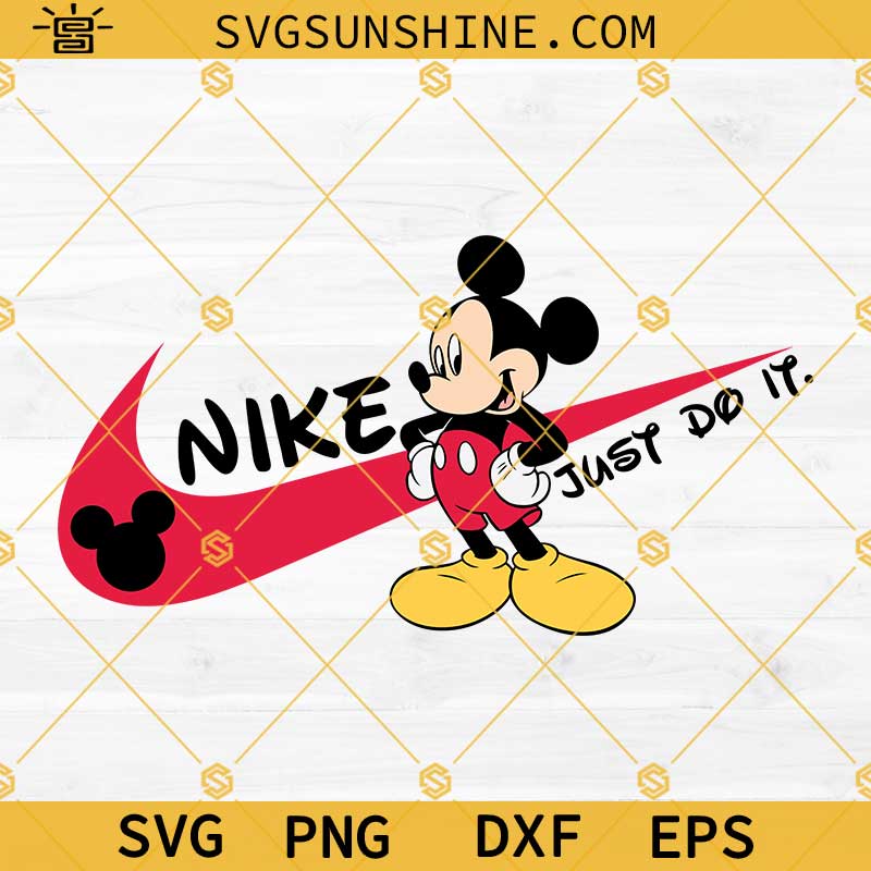 Mickey Mouse Nike Just Do It SVG PNG DXF EPS Cricut Silhouette