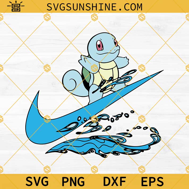 Squirtle Pokemon Nike Logo SVG PNG DXF EPS Cricut Silhouette Squirtle Pokemon Nike Logo SVG PNG DXF EPS Cricut Silhouette