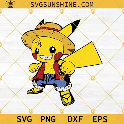 Pikachu Luffy SVG, Luffy One Piece SVG, Pikachu Pokemon SVG, Pikachu SVG PNG DXF EPS Cricut