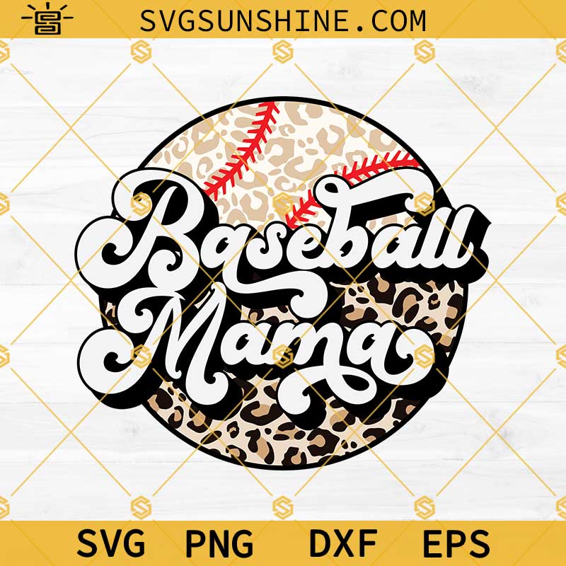Baseball Mama SVG, Leopard Baseball Mom SVG, Baseball SVG PNG DXF EPS Cricut
