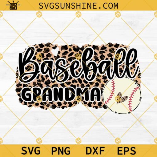 Baseball Grandma SVG, Baseball Grandma Leopard SVG, Baseball Grandma PNG, Baseball SVG, Baseball Grandma Designs For Shirts
