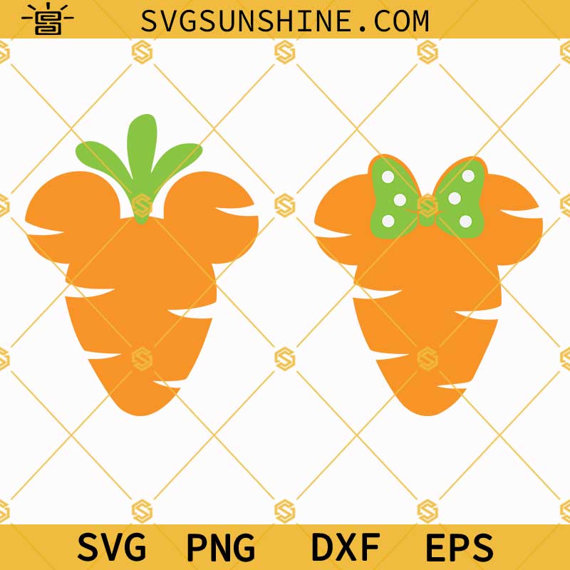 Mouse Ears Easter Carrots SVG, Easter Carrots SVG, Carrots SVG, Disney Mickey Minnie Mouse Easter Carrots SVG