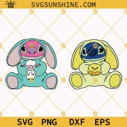 Stitch Easter SVG Bundle, Stitch Suit Bunny Easter SVG, Stitch Easter SVG PNG DXF EPS