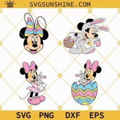 Mickey Minnie Easter SVG Bundle, Minnie Easter Bunny SVG, Minnie Easter Eggs SVG, Minnie Bunny SVG, Disney Easter SVG