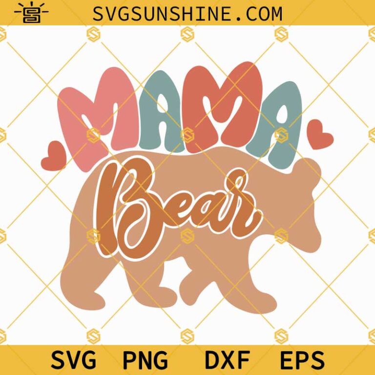 Floral Mama Bear SVG, Mama Bear Half Bear Half Flowers SVG, Mama Bear